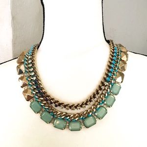 EXPRESS Gold Chain/Cotton rope necklace